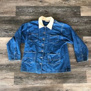 VINTAGE DENIM JACKET Corduroy COLLAR WRANGLER